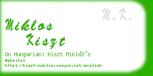 miklos kiszt business card